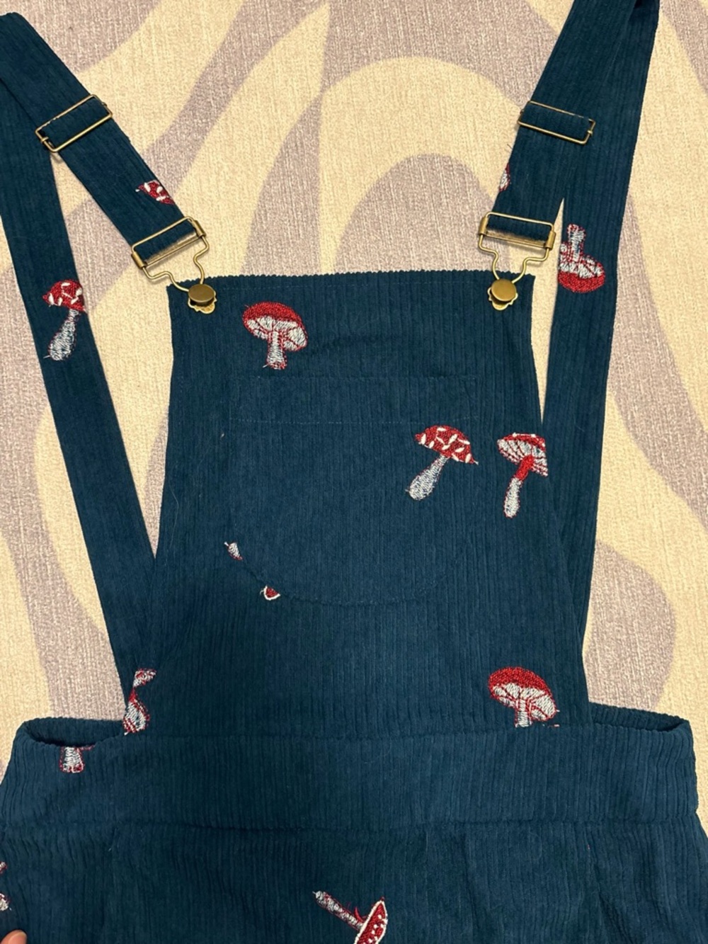Corduroy Mushroom Overall Dress - Picture 5 of 6